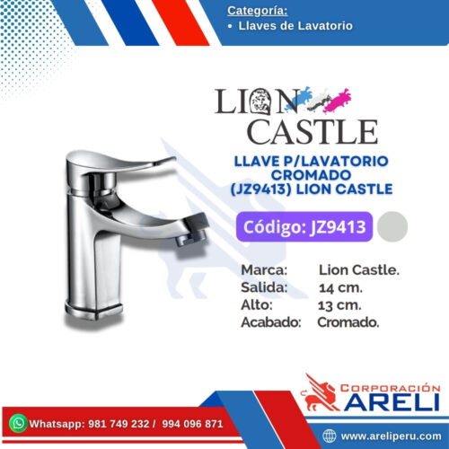 LLAVE P/LAVATORIO CROMADO (JZ9413) LION CASTLE